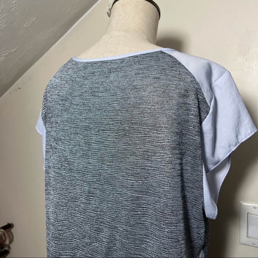 Apt. 9 Gray and Blue High-Low Tee, Size L - Picture 6 of 10